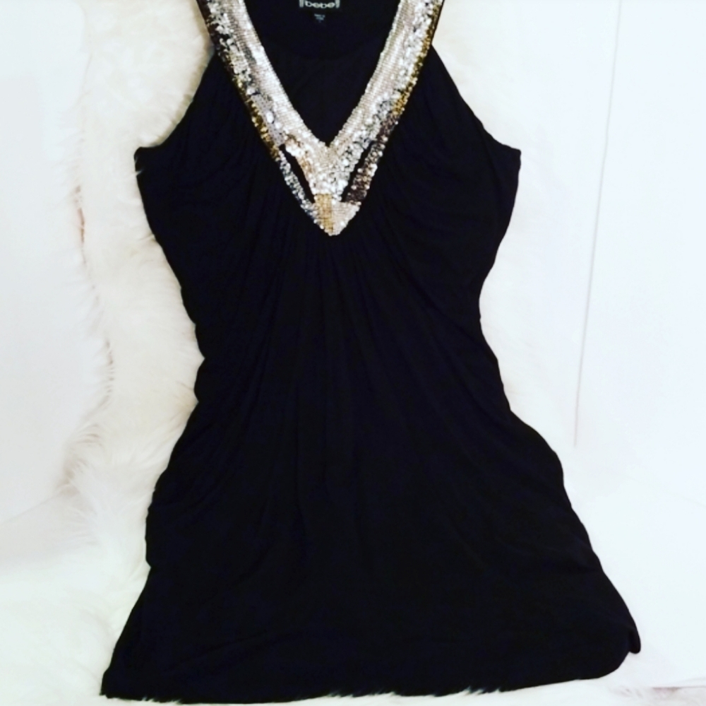Bebe Sexy Sequin V-neck Dress/Tunic